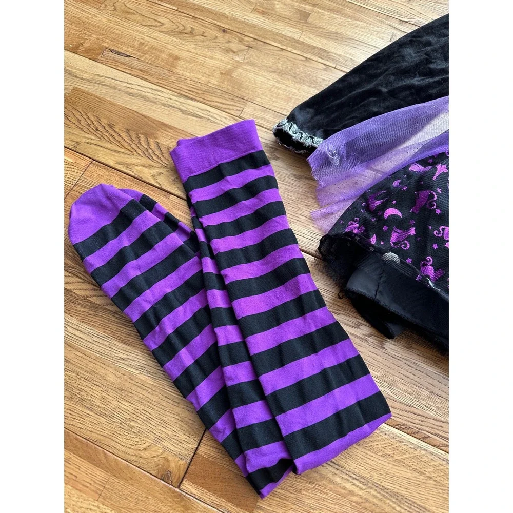 Kids Witch Costume Dress with Socks‎ Halloween Party Medium Spirit - Picture 4 of 9